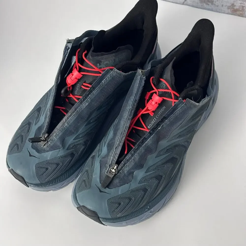 HOKA One One Project Clifton Sneakers - Blue, Gray, Pink